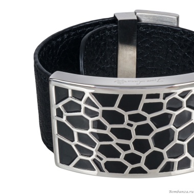 Браслет Fiore Luna, на кожаном черном ремешке, CB00992-1 S